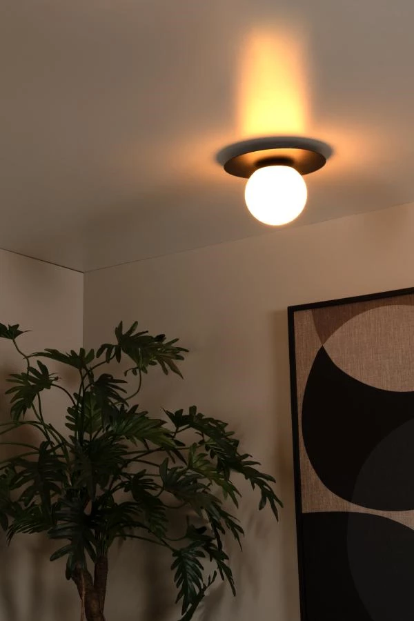 Lucide TRICIA - Flush ceiling light - Ø 25 cm - 1xE27 - Black - ambiance 1